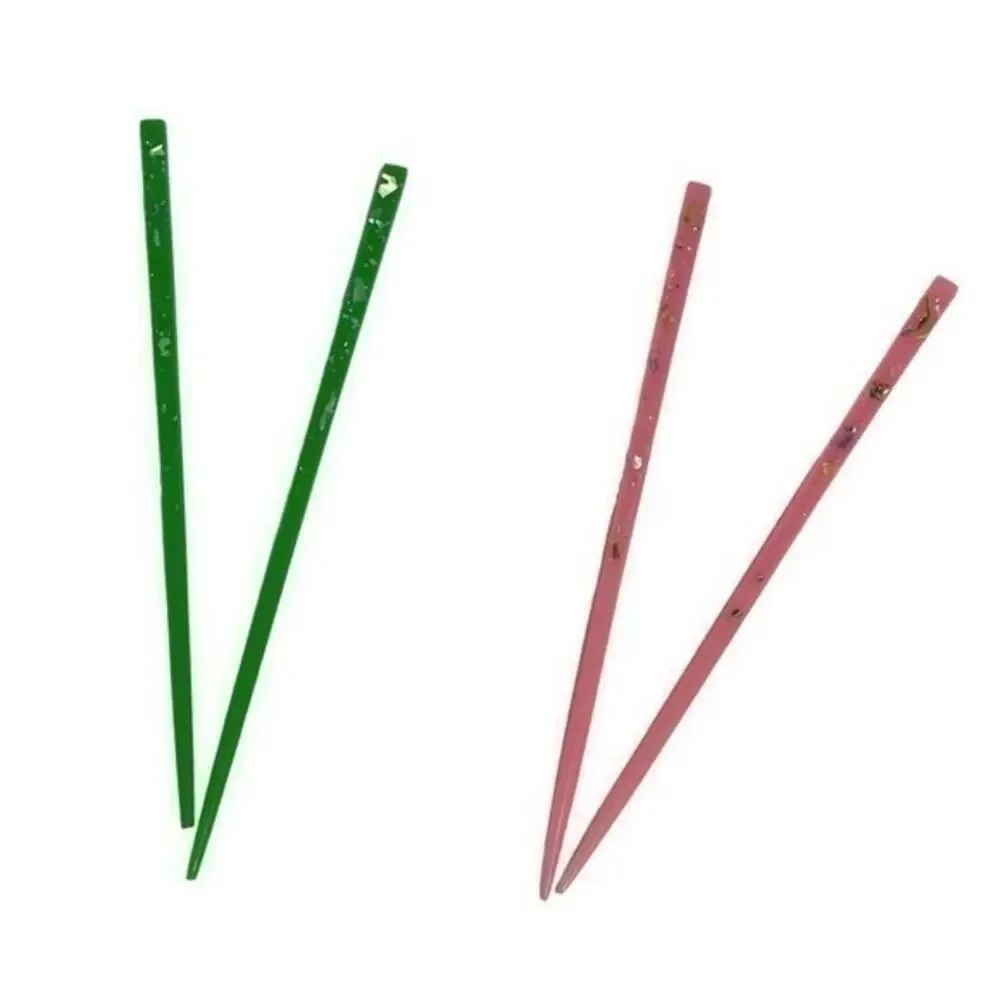 Hair Chopsticks Set of 2 pink green